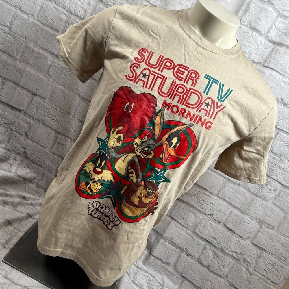 Looney Tunes Super TV Saturday Morning T-Shirt Medium Gossamer Taz Bugs Daffy